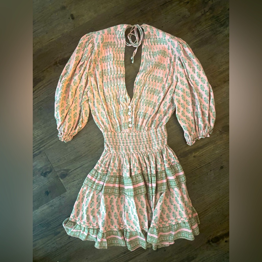 Jen’s Pirate Booty Floral Pink and Green Women's Dress size small